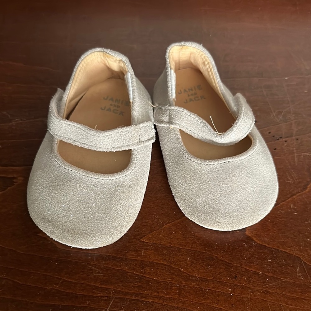 Janie and Jack Cream Kids Dress Shoes